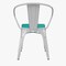 Emma and Oliver Alva Metal Indoor-Outdoor Stacking Chair with Vertical Slat Back, Arms and All-Weather Polystyrene Seat